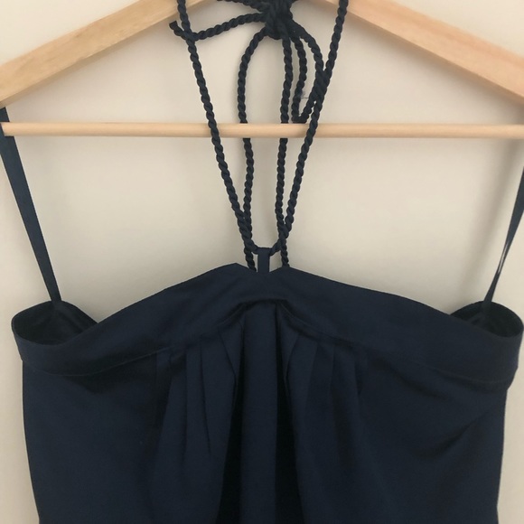 NWT Gap navy blue halter tie neck dress - Picture 2 of 8